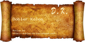 Dobler Kolos névjegykártya